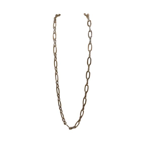 Sterling Silver Smooth and Rope Linked Necklace/Chain - Picture 1 of 10